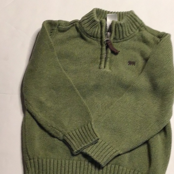 Carter’s 24 months olive green 1/4 zip sweater - Picture 2 of 5